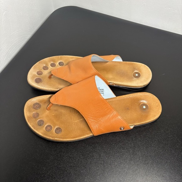Juil Brio Leather Grounding Earthing Sandals Copper Orange Women's Sz 9 US - Picture 3 of 8